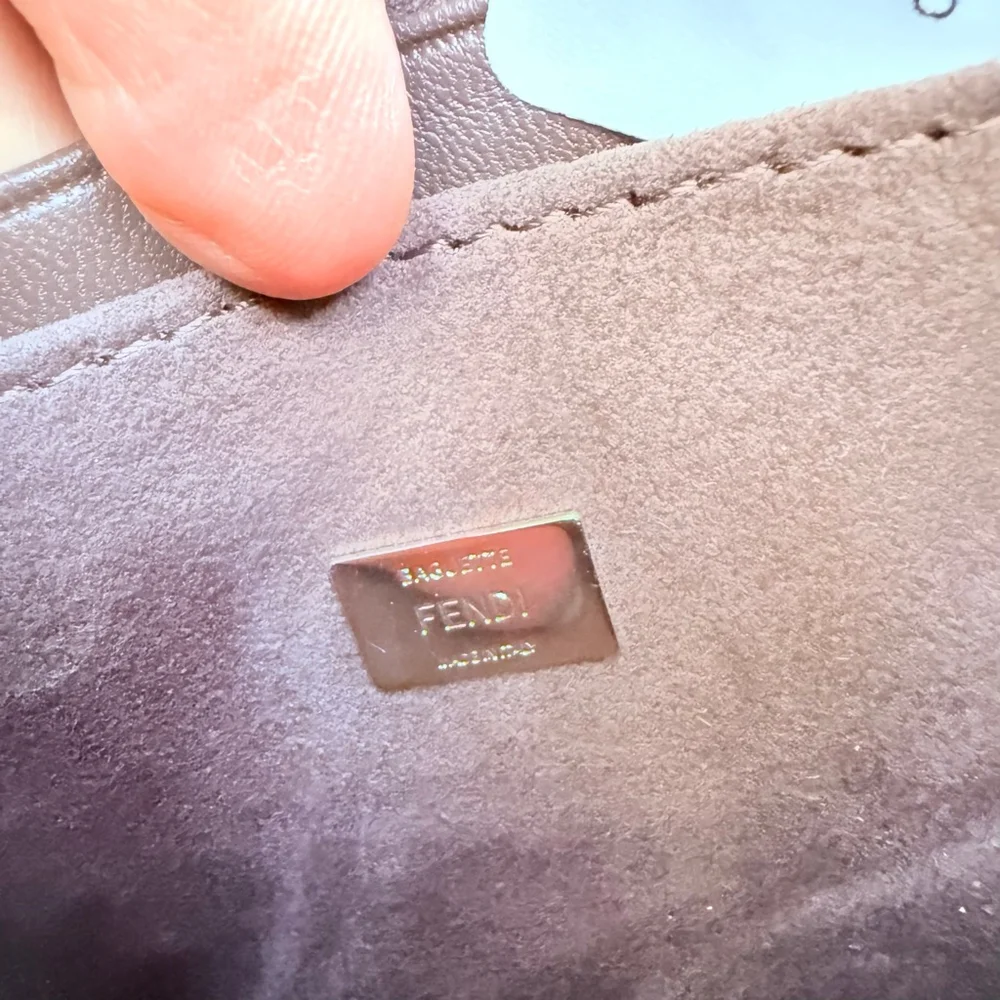 $1750 Fendi 'Micro Monster' Genuine Fox & Lamb Fur Baguette Leather Mini Bag - Picture 6 of 15